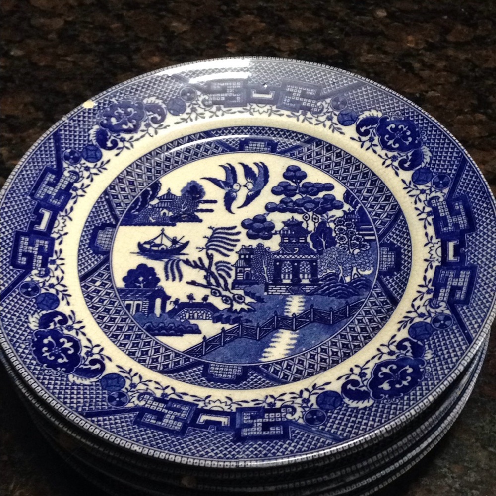 Set of 6 antique plates made in Japan